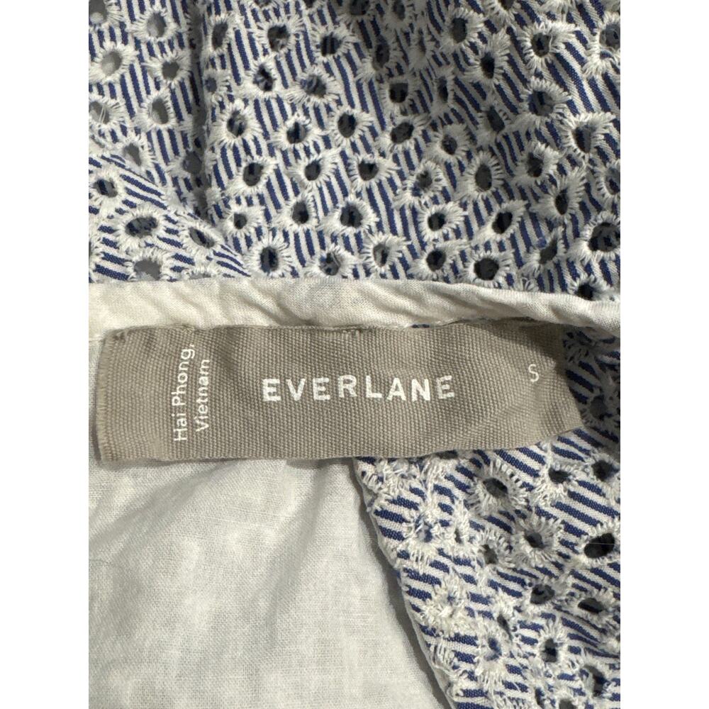 Everlane Tiered Eyelet Dress, Blue, White, Size Small - Picture 10 of 10